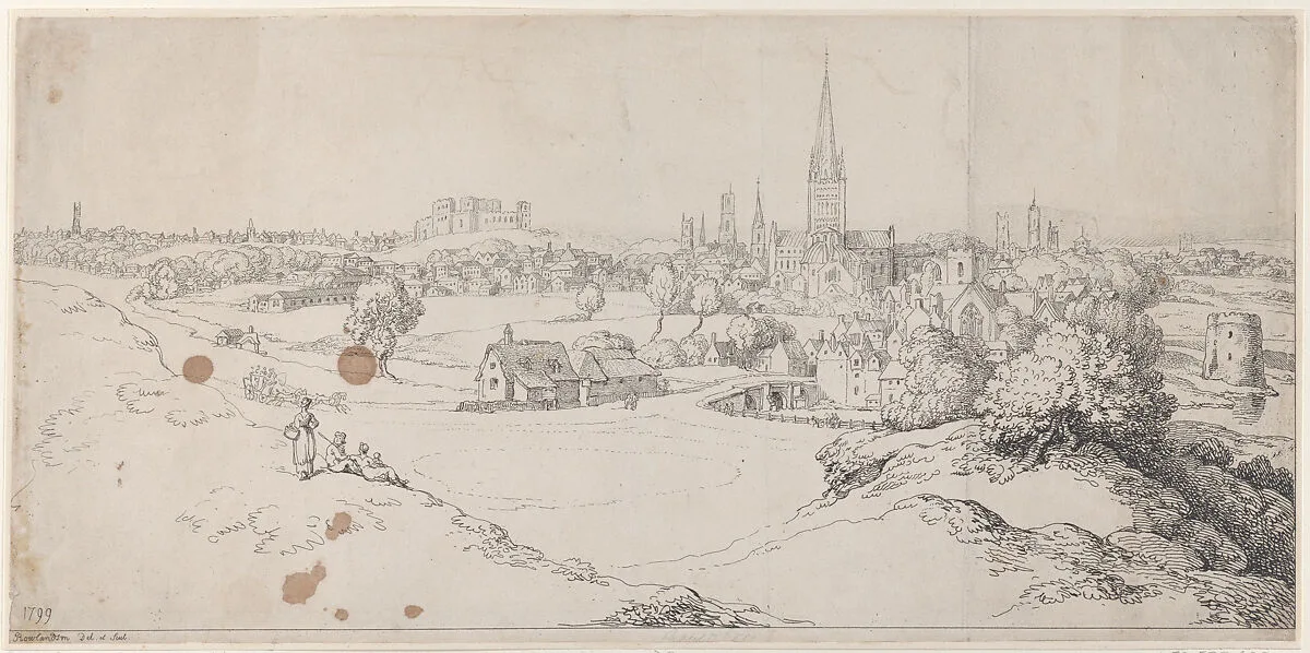 View of Norwich From St. James Hill — Thomas Rowlandson|Rudolph Ackermann, London