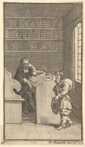 Hudibras and the Lawyer (Seventeen Small Illustrations for Samuel Butler's Hudibras, no.16)