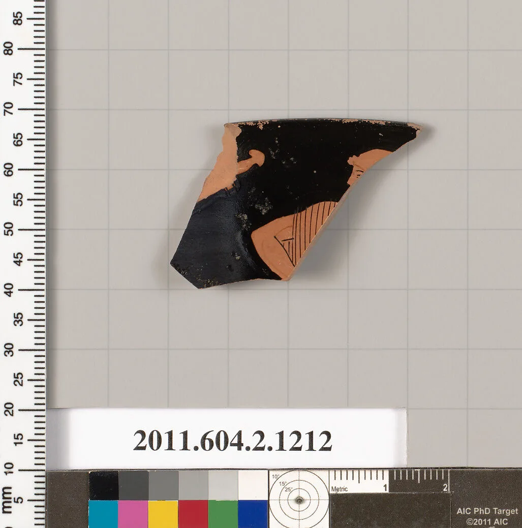 Terracotta fragment from a kantharos: head vase — Unknown