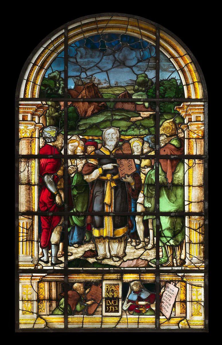 Moses presenting the tablets of law — Valentin Bousch