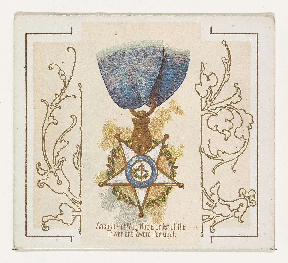 Ancient and Most Noble Order of the Tower and Sword, Portugal, from the World's Decorations series (N44) for Allen & Ginter Cigarettes — Allen & Ginter|Lindner, Eddy & Claus