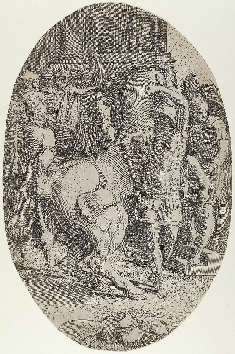 Alexander Mastering Bucephalus — Léon Davent|Francesco Primaticcio
