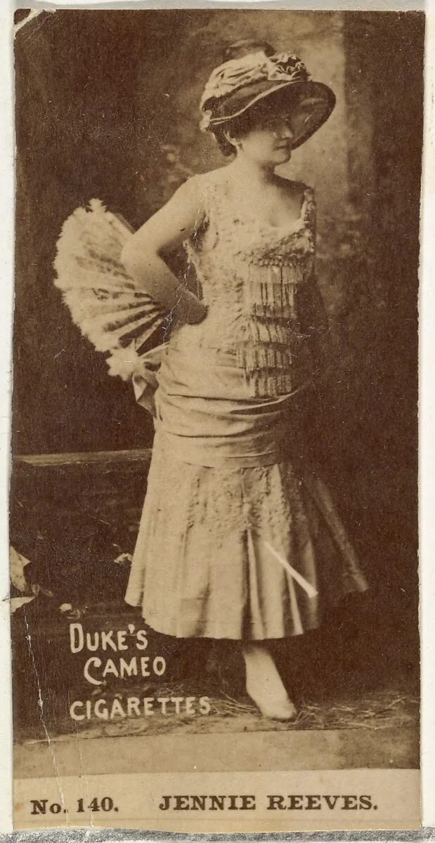 Card Number 140, Jennie Reeves, from the Actors and Actresses series (N145-4) issued by Duke Sons & Co. to promote Cameo Cigarettes — W. Duke, Sons & Co.