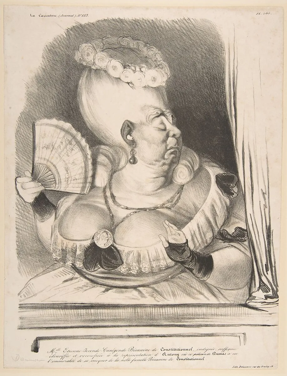 Mlle. Etienne-Joconde-Cunégonde-Bécassin de Constitutionnel... — Honoré Daumier|Delaunois