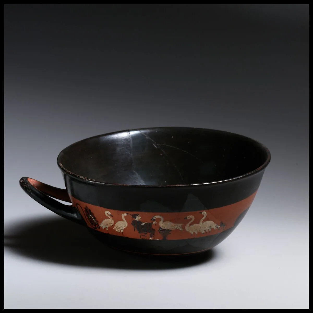 Terracotta kylix: band-cup (drinking cup) — Unknown
