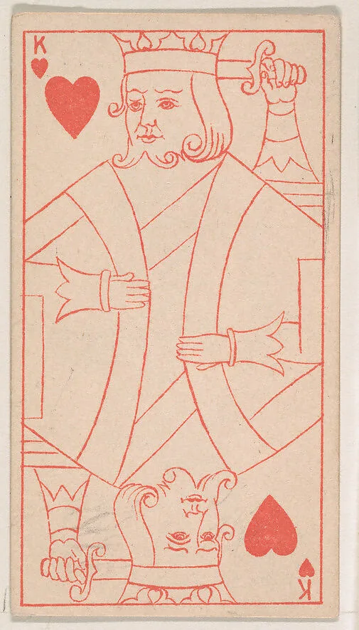 King of Hearts, from the Transparent Playing Cards series (N220) issued by Kinney Bros. — Kinney Brothers Tobacco Company