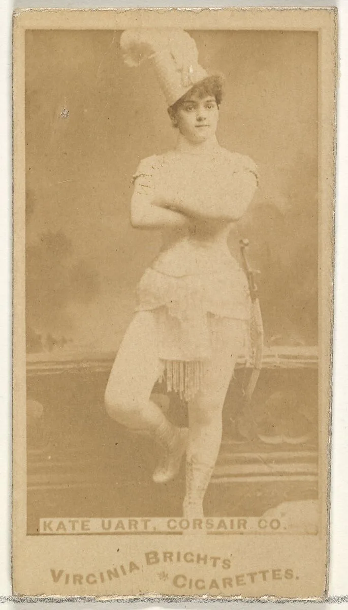 Kate Uart, Corsair Co., from the Actors and Actresses series (N45, Type 1) for Virginia Brights Cigarettes — Allen & Ginter