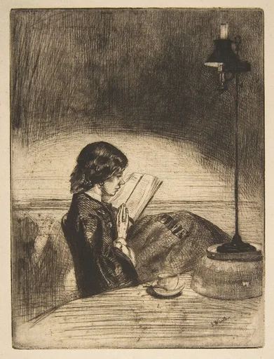 Reading by Lamplight