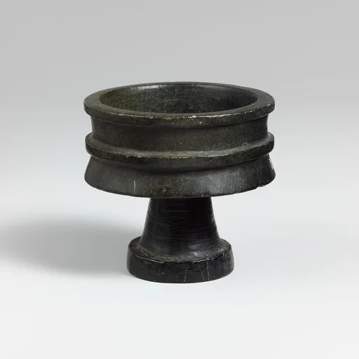 Miniature chlorite stemmed bowl