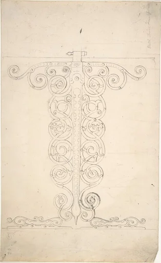 Ornamented Metal Hinge from Watch Tower, Frankfurt am Main