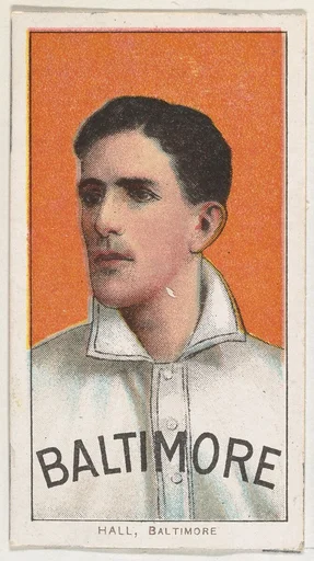 Hall, Baltimore, Eastern League, from the White Border series (T206) for the American Tobacco Company