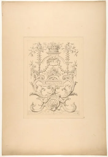 Design for a decorative panel in the Baroque style for the Chateau de Vaux-Praslin
