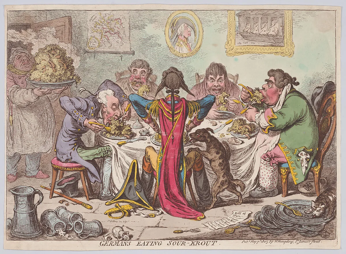 Germans Eating Sour-Krout — Hannah Humphrey|James Gillray