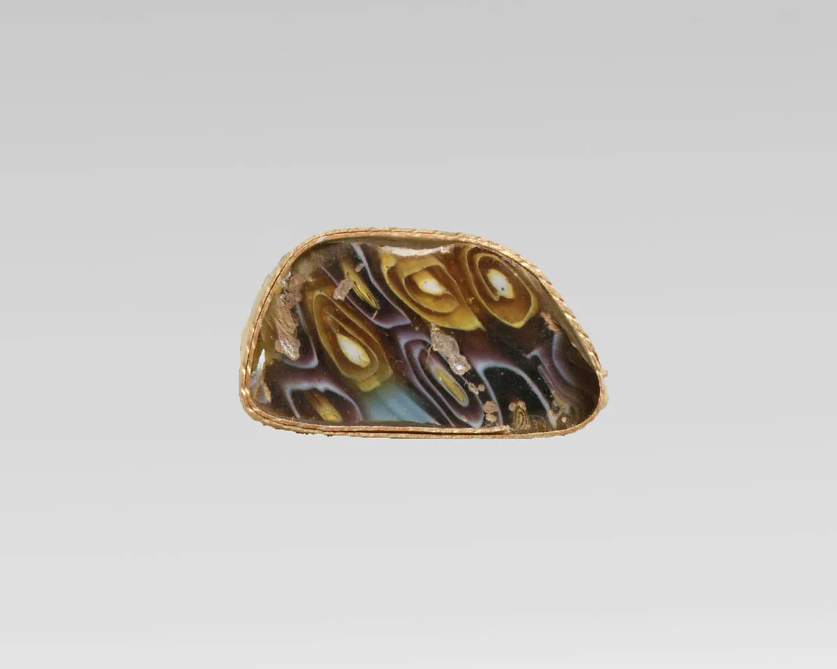 Glass mosaic carinated bowl fragment — Unknown