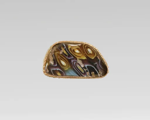 Glass mosaic carinated bowl fragment