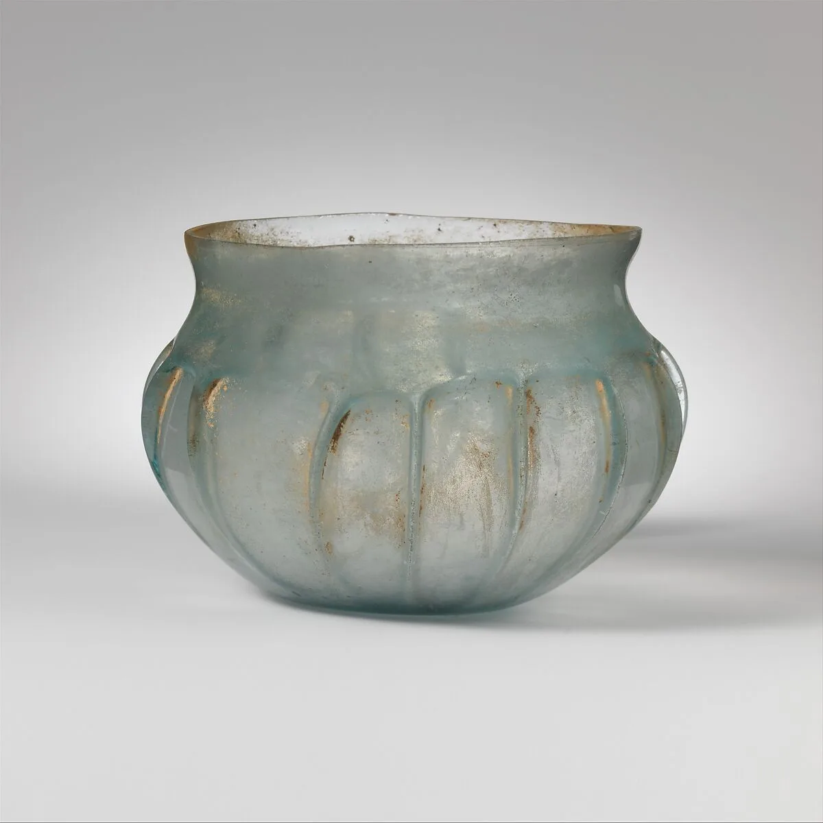 Glass ribbed bowl — Unknown