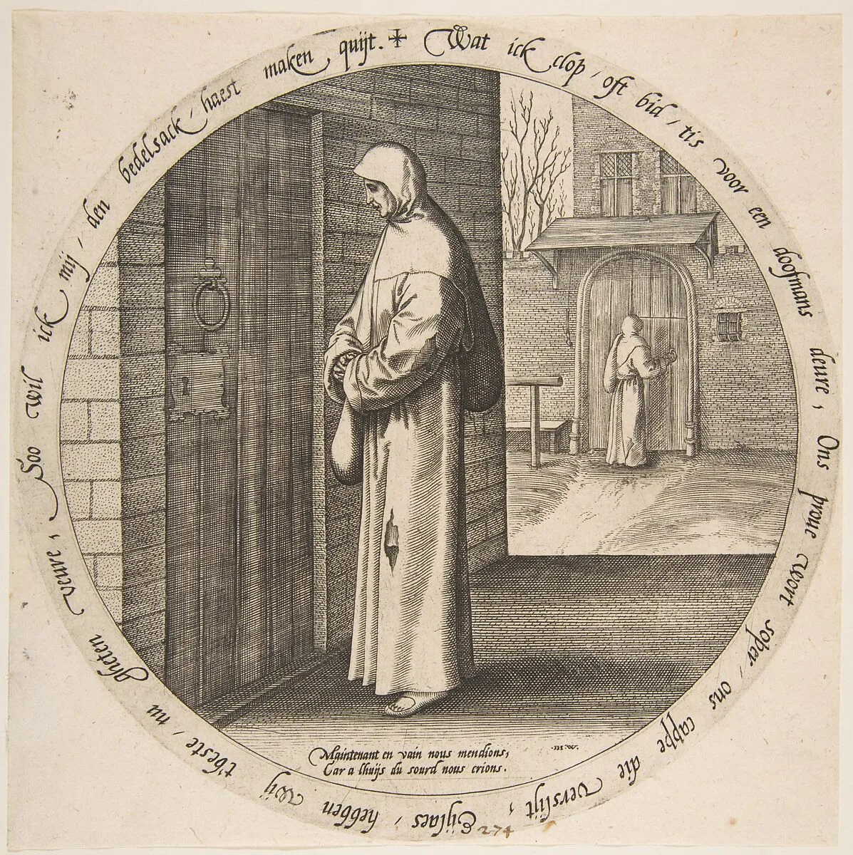 One Begs in Vain at the Door of the Deaf, from Twelve Flemish Proverbs — Pieter Bruegel the Elder|Jan (Johannes) Wierix