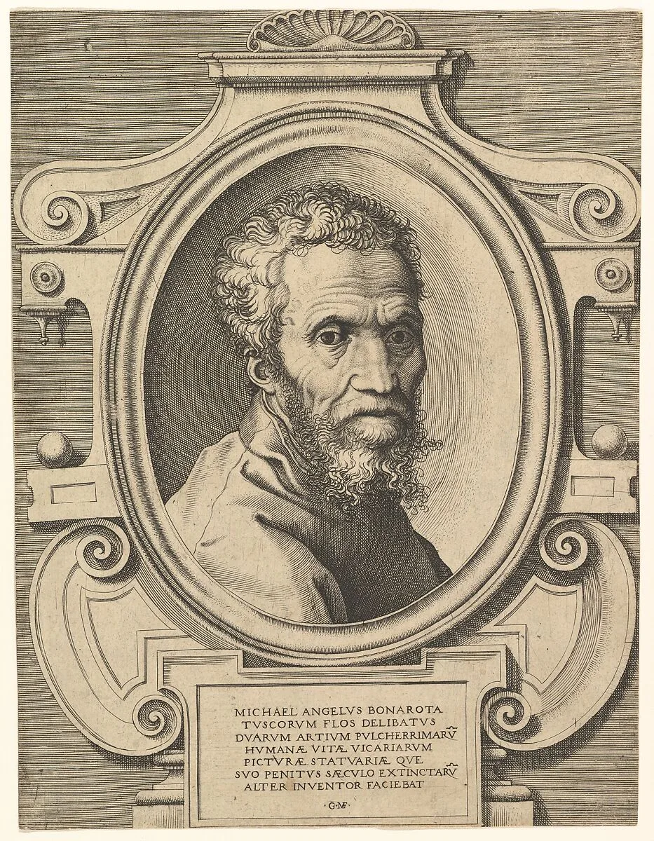Portrait of Michelangelo — Giorgio Ghisi|Marcello Venusti|Michelangelo Buonarroti