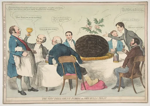 The New Parliament Pudding or John Bull's Treat