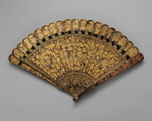 Brisé Fan, with Figures, Pavilions, and Fantastical Beasts