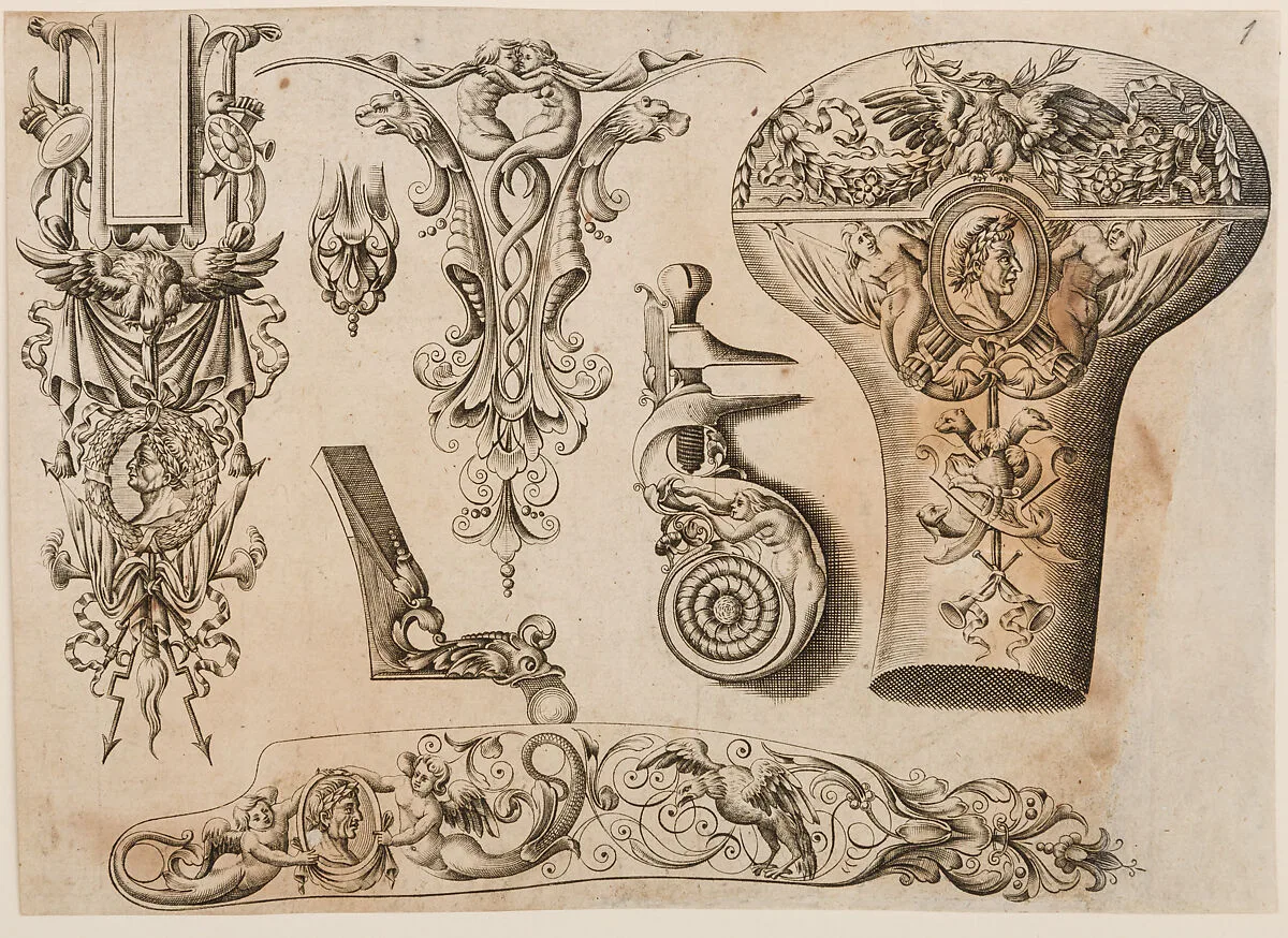Plate One from Plusieurs Models des plus nouuelles manieres qui sont en usage en l'Art de Arquebuzerie — Adrien Reynier, called Le Hollandois|Thuraine|C. Jacquinet