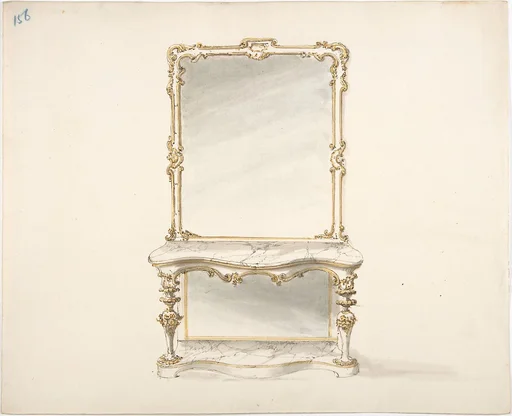 Design for a Mirrored Marble Table Ornamented with Gold