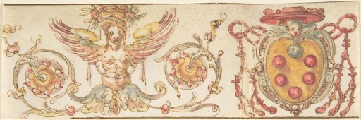 Design with Medici Coat of Arms and Harpy (Embroidery Design?)