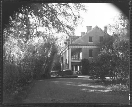 [Left Wing of Brick Greek Revival House, Residence of Weeks Hall, New Iberia, Louisiana]