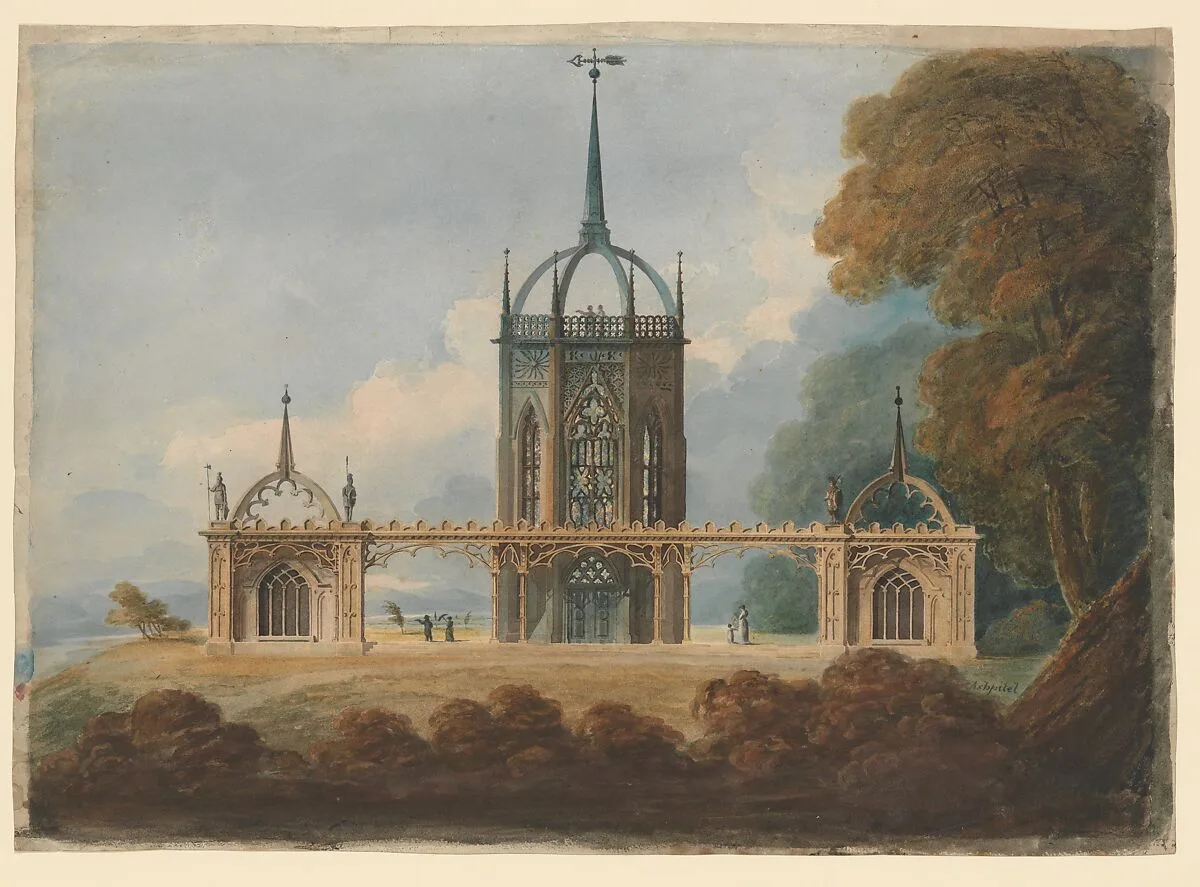 Design for a Gothic "Belle Vue" — William Hurst Ashpitel