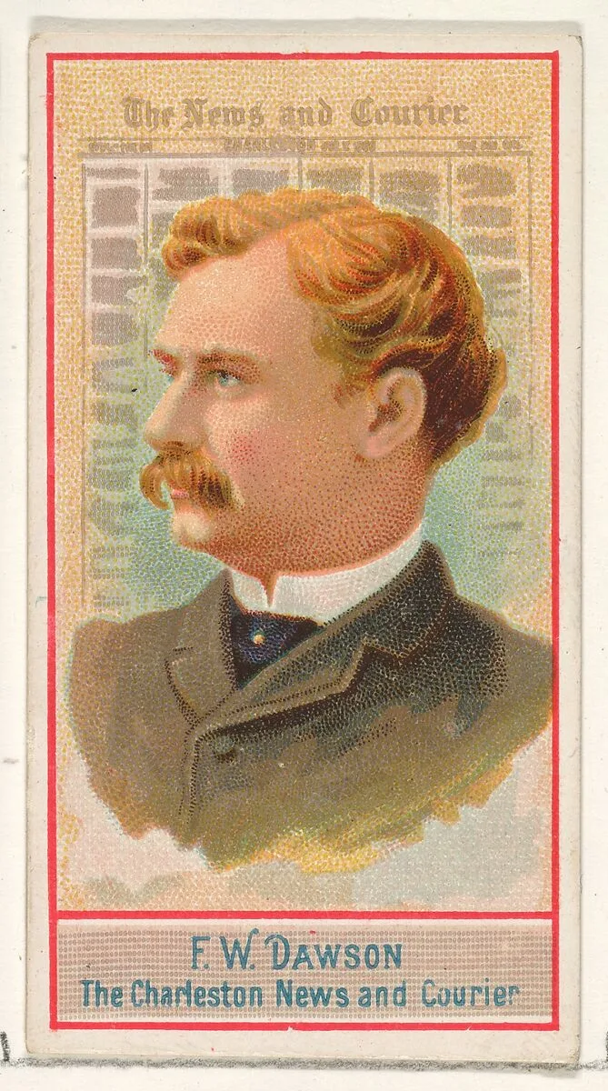 F.W. Dawson, The Charleston News and Courier, from the American Editors series (N1) for Allen & Ginter Cigarettes Brands — Allen & Ginter