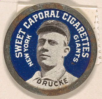 Drucke, New York Giants (blue), from the Domino Discs series (PX7), issued by Kinney Brothers — Kinney Brothers Tobacco Company