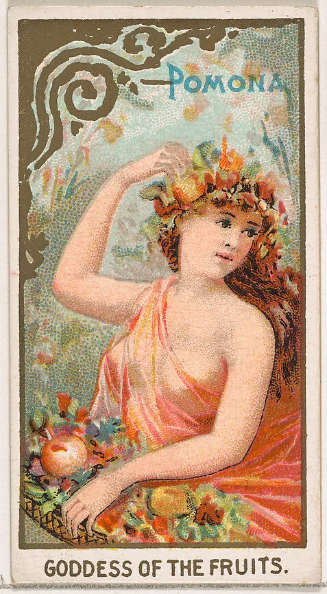 Pomona, Goddess of the Fruits, from the Goddesses of the Greeks and Romans series (N188) issued by Wm. S. Kimball & Co. — William S. Kimball & Company|Ketterlinus Lithography Company