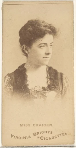 Miss Craigen, from the Actors and Actresses series (N45, Type 1) for Virginia Brights Cigarettes