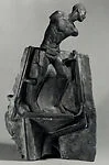 Liberian Dancer (bronze casting mold with upper half of wax model exposed)