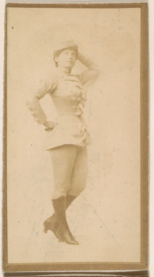 Actress leaning against wall, from the Actresses series (N664) promoting Old Fashion Fine Cut Tobacco — Unknown