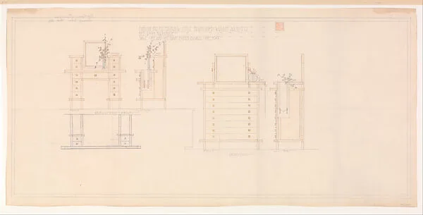 Francis W. Little House: Bedroom Furniture- Dressing Table and Highboy — Frank Lloyd Wright