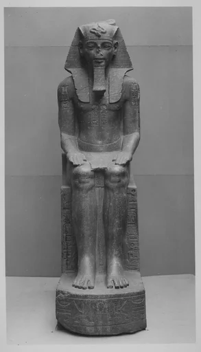Colossal Seated Statue of Amenhotep III, reworked, reinscribed by Merneptah
