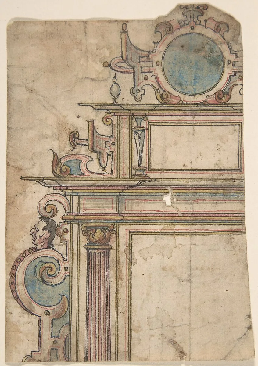 Fragment of architectural frame — Anonymous, Netherlandish, 16th century