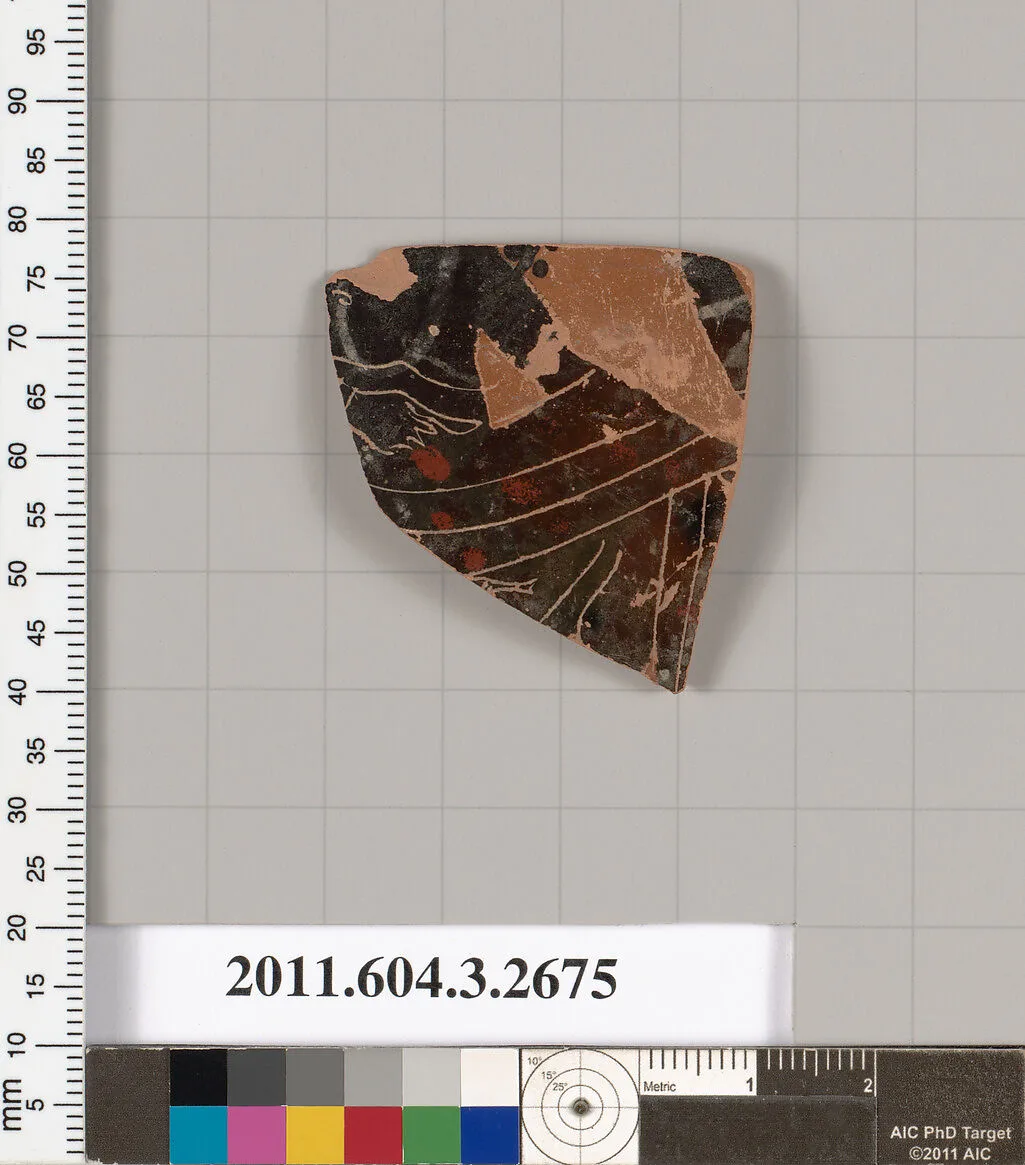 Terracotta fragment of an oinochoe (jug) or olpe (jug) — Unknown
