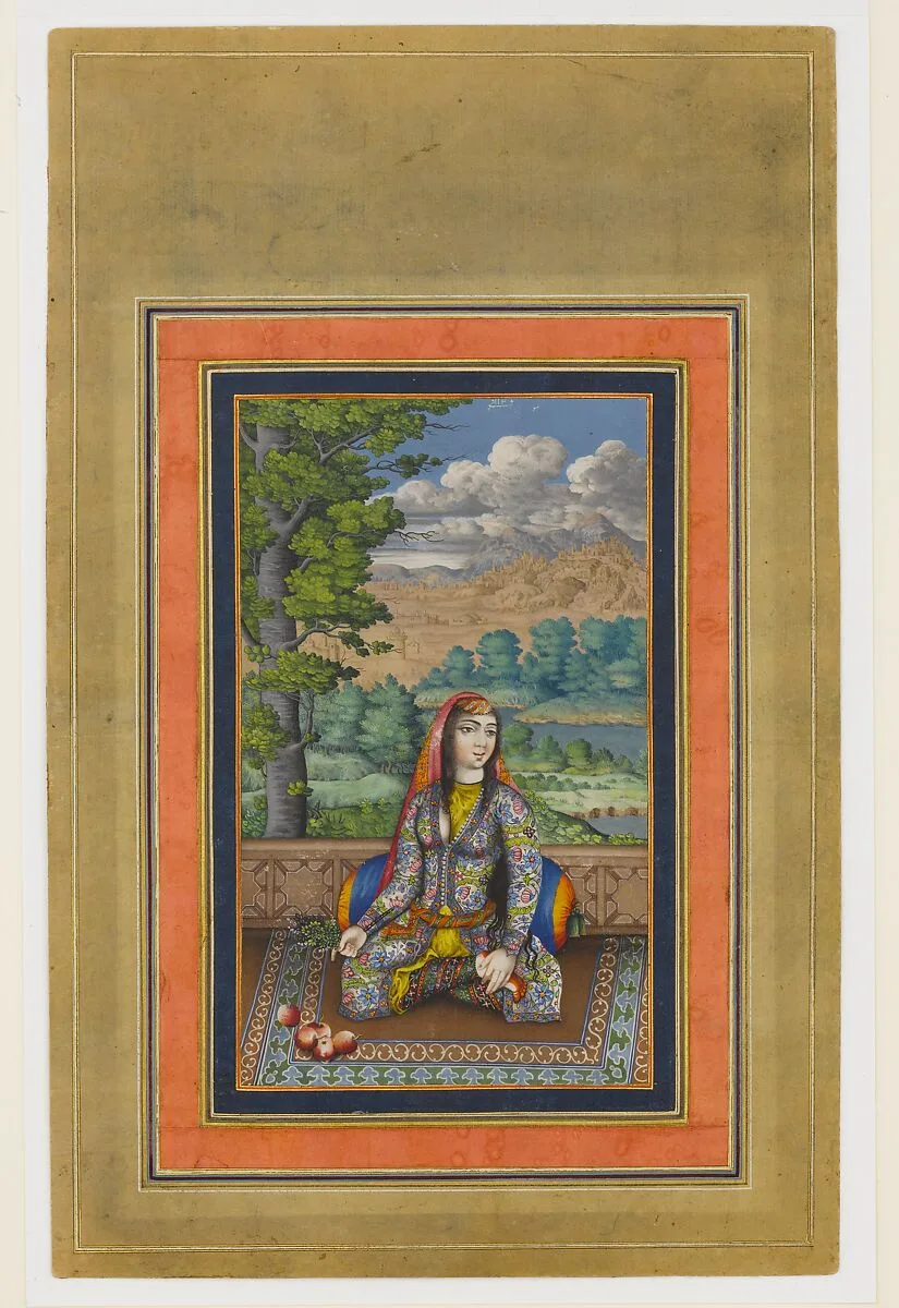 "Portrait of a Persian Lady", Folio from the Davis Album — Unknown