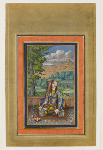 "Portrait of a Persian Lady", Folio from the Davis Album
