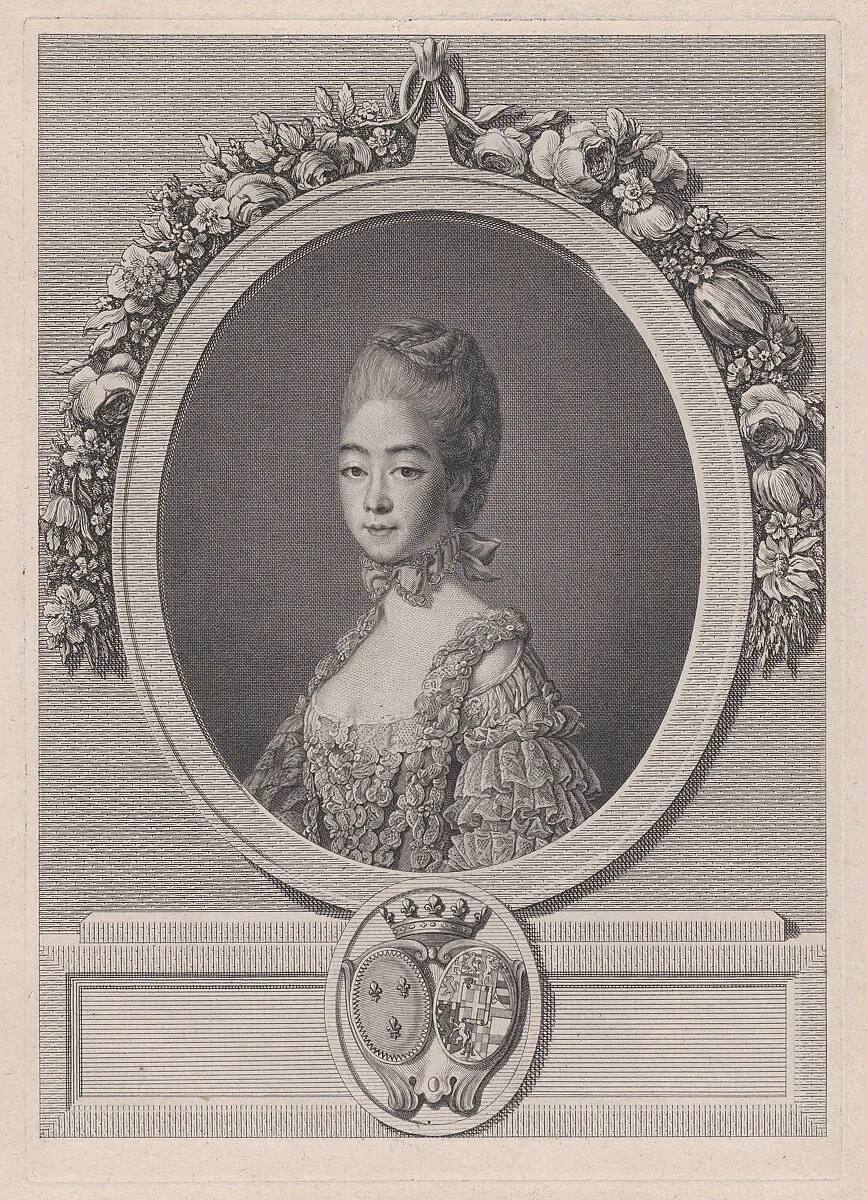 Portrait of Marie Joséphine of Savoy, Countess of Provence — François Hubert Drouais|Louis Jacques Cathelin