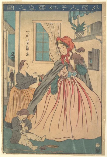 Gaikokujin kodomo choai no zu|A Foreigner Enjoying Her Children