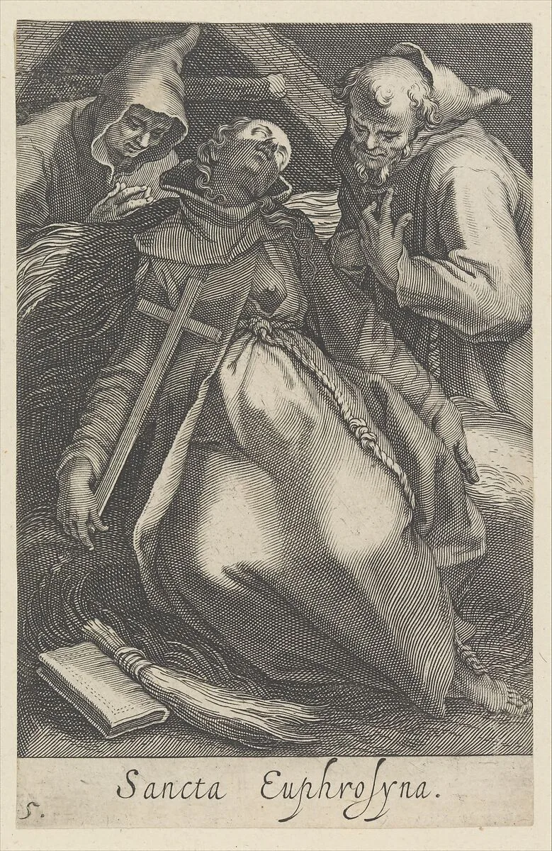 Sancta Euphrolyna, from the series Female Hermits — Abraham Bloemaert|Boetius Adams Bolswert