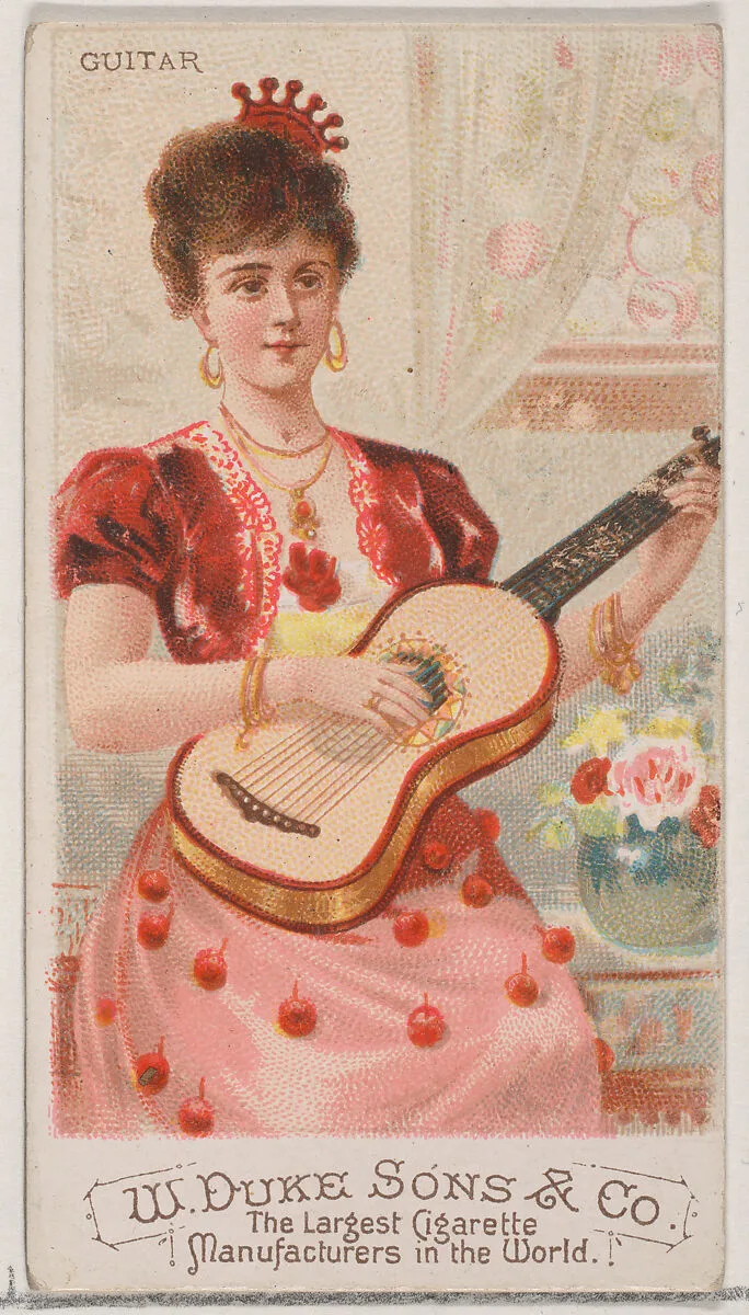 Guitar, from the Musical Instruments series (N82) for Duke brand cigarettes — W. Duke, Sons & Co.|Schumacher & Ettlinger