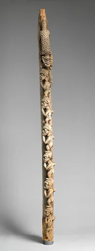 Architectural Element: Male Figures and Leopard