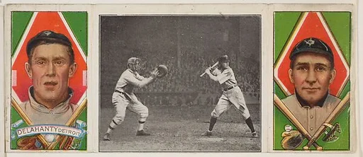 "Jim Delahanty at Bat," Joseph Delahanty and David Jones, from the series Hassan Triple Folders (T202)