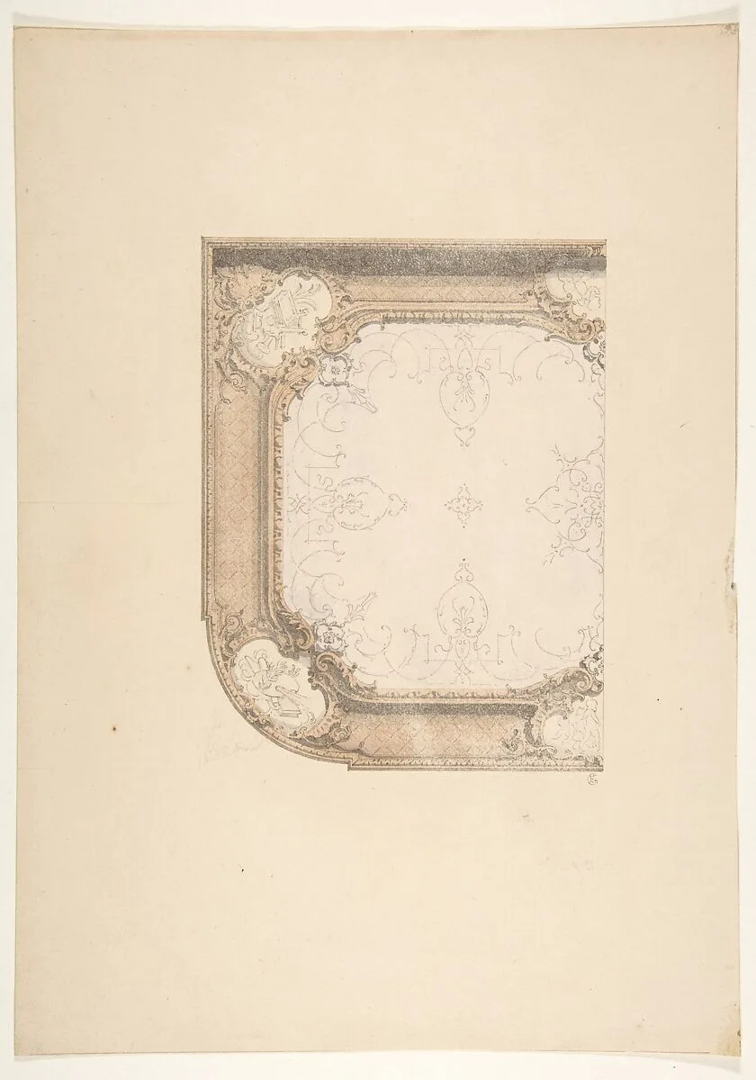 Design for a ceiling — Jules-Edmond-Charles Lachaise|Eugène-Pierre Gourdet