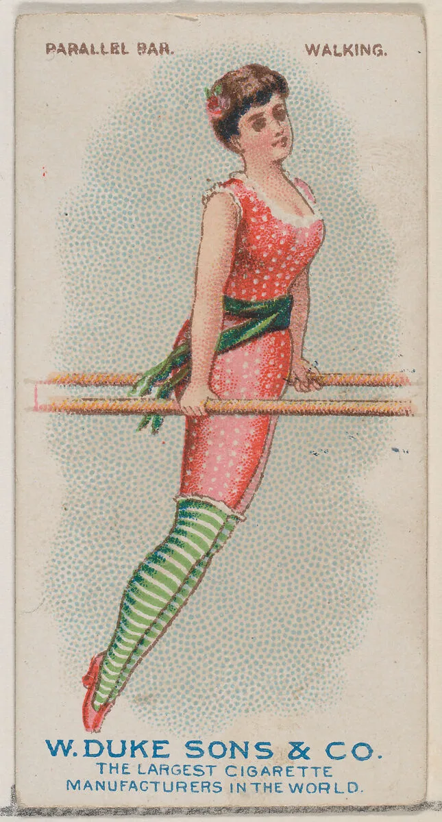 Parallel Bar, Walking, from the Gymnastic Exercises series (N77) for Duke brand cigarettes — W. Duke, Sons & Co.