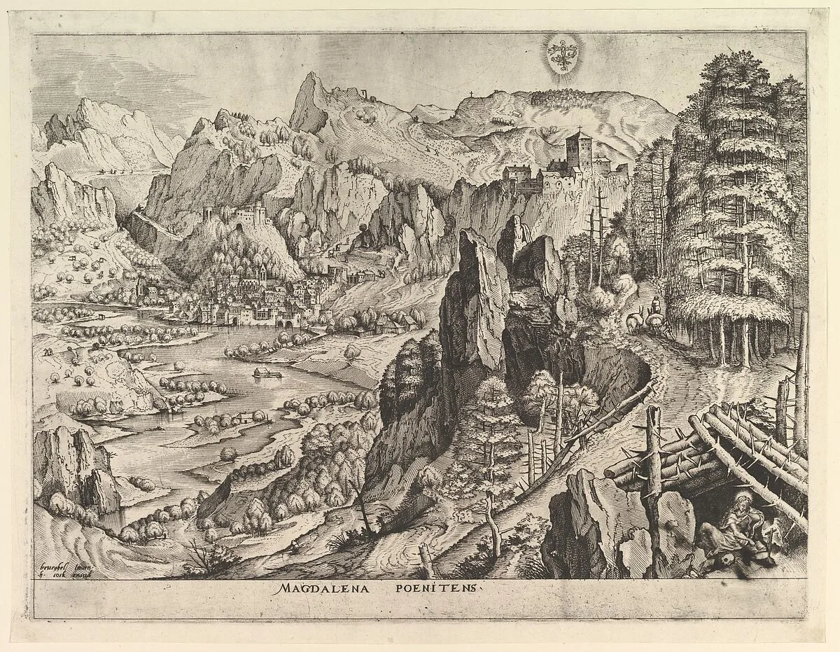The Penitent Magdalene (Magdalena poenitens) from The Large Landscapes — Pieter Bruegel the Elder|Johannes van Doetecum I|Lucas van Doetecum|Hieronymus Cock